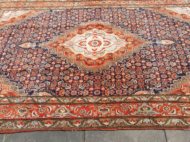 15447 Bidjar rug vintage 8.4 x 5 ft Blue Orange
