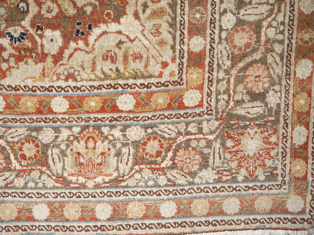 14845 Tabriz Antique Rug 6 x 4 ft Haji Jalili Muted Vintage