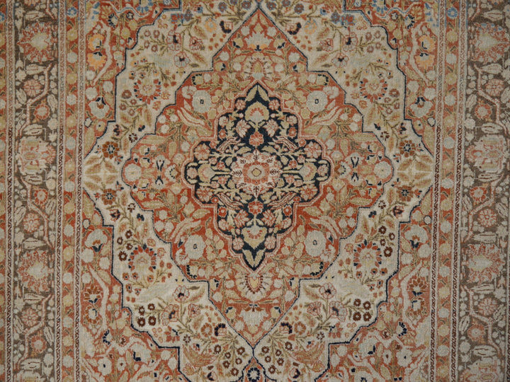 14845 Tabriz Antique Rug 6 x 4 ft Haji Jalili Muted Vintage